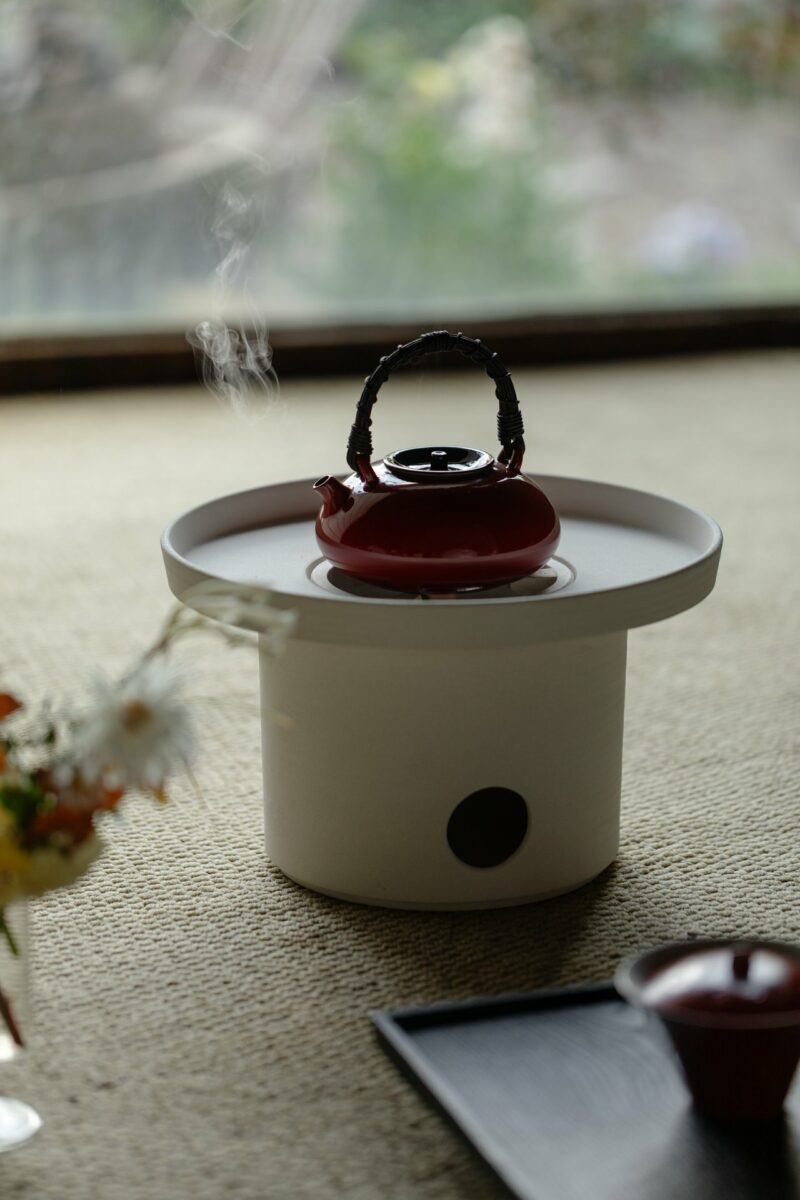 Minimalist White Clay Moon Serenity Charcoal Stove