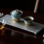 Hand-painted Artistic Chinese Style Ceramic Gardenia Blossom 170ml Gaiwan