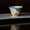 Hand-painted Artistic Chinese Style Ceramic Gardenia Blossom 170ml Gaiwan