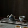 Hand-painted Japanese Style Qinghua Powder Glaze Ceramic Blue-and-white flying crane floral 120ml Chinese Teapot