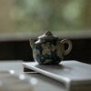 Hand-painted Japanese Style Qinghua Powder Glaze Ceramic Blue-and-white flying crane floral 120ml Chinese Teapot