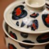 Hand-painted Qinghua Iron-red Porcelain leopard motif 60ml Gaiwan Set
