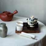 Handmade Artistic Minimalist Porcelain Rock Texture Folded Form 65ml Tea Cup