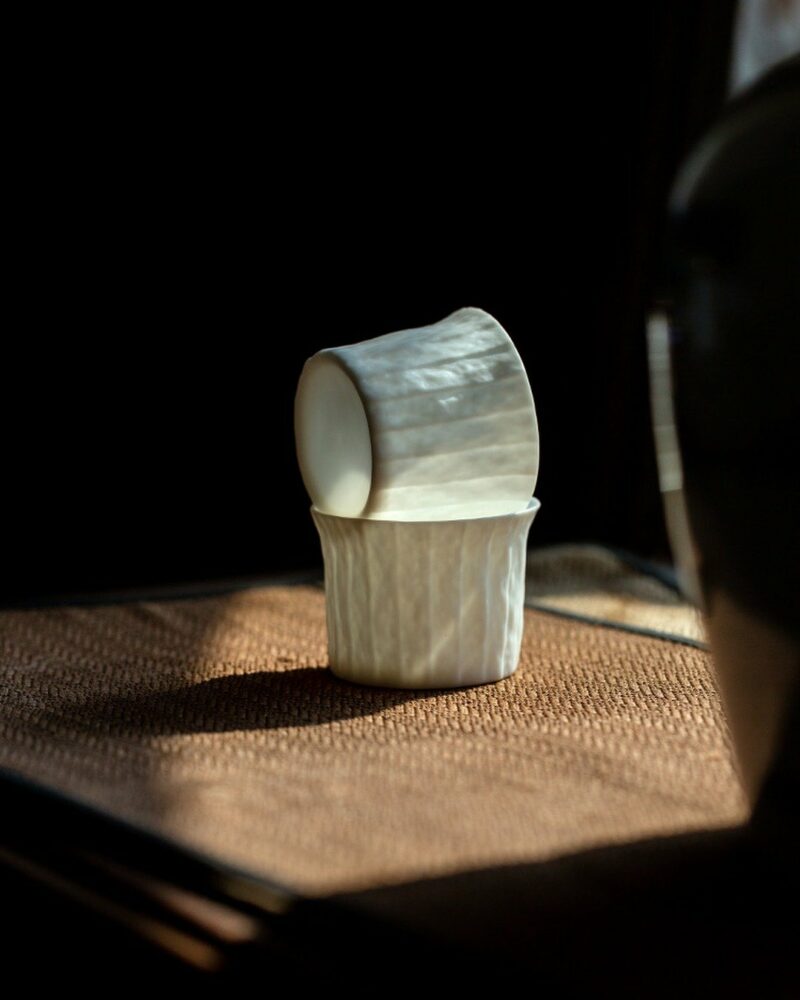 Handmade-Artistic-Minimalist-Porcelain-Rock-Texture-Folded-Form-65ml-Tea-Cup2 Handmade Artistic Minimalist Porcelain Rock Texture Folded Form 65ml Tea Cup