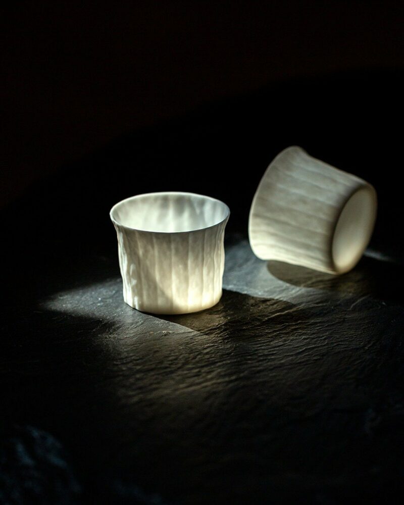 Handmade-Artistic-Minimalist-Porcelain-Rock-Texture-Folded-Form-65ml-Tea-Cup5 Handmade Artistic Minimalist Porcelain Rock Texture Folded Form 65ml Tea Cup