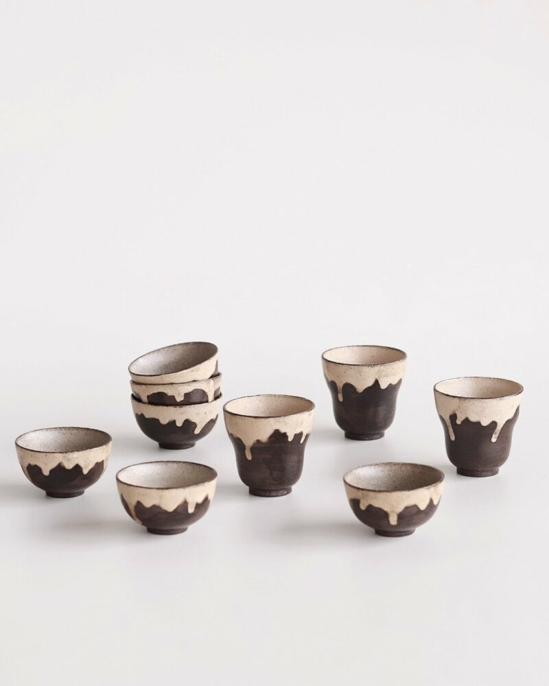 Handmade Powder Glaze Wabisabi Style Aged Clay Chestnut 100ml Chinese Teapot