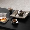 Handmade Powder Glaze Wabisabi Style Aged Clay Chestnut 100ml Chinese Teapot