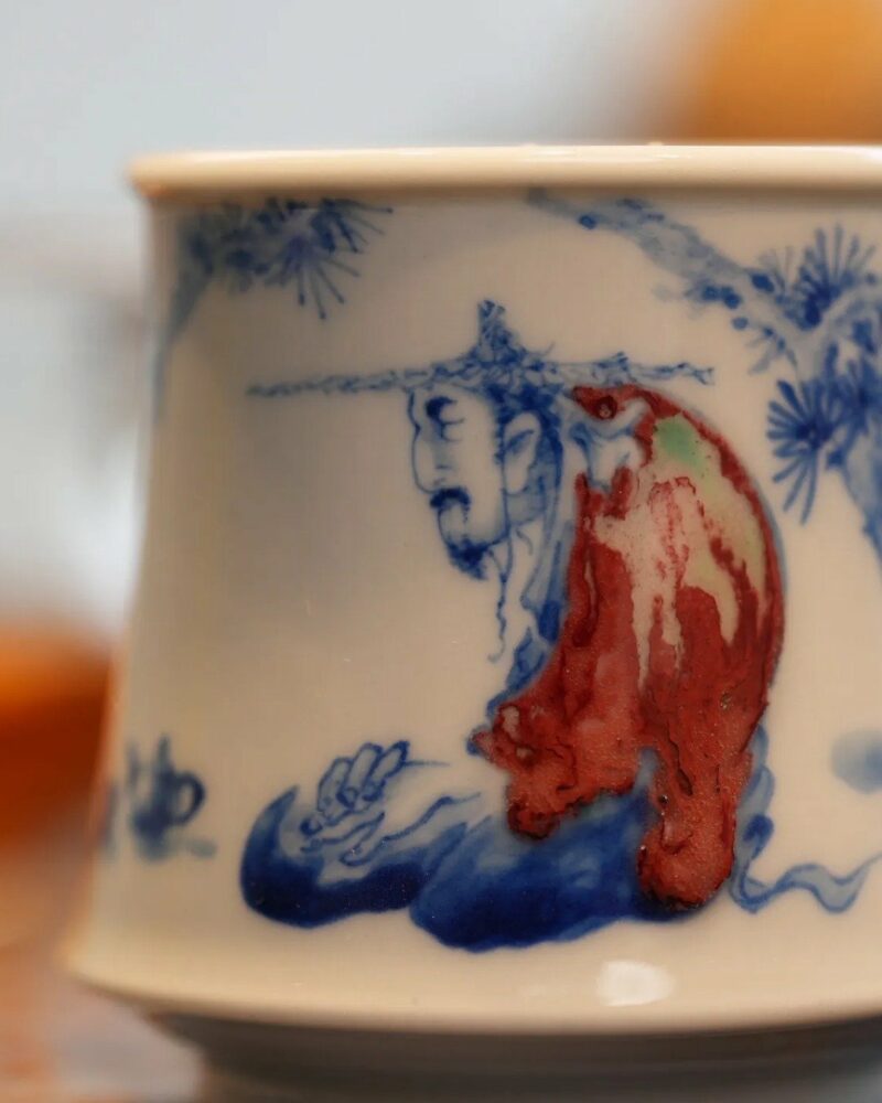 Handmade-Underglaze-Red-Porcelain-Blue-and-White-Listen-to-the-Pine-90cc-Host-Cup2 Handmade Underglaze Red Porcelain Blue and White Listen to the Pine 90cc Host Cup