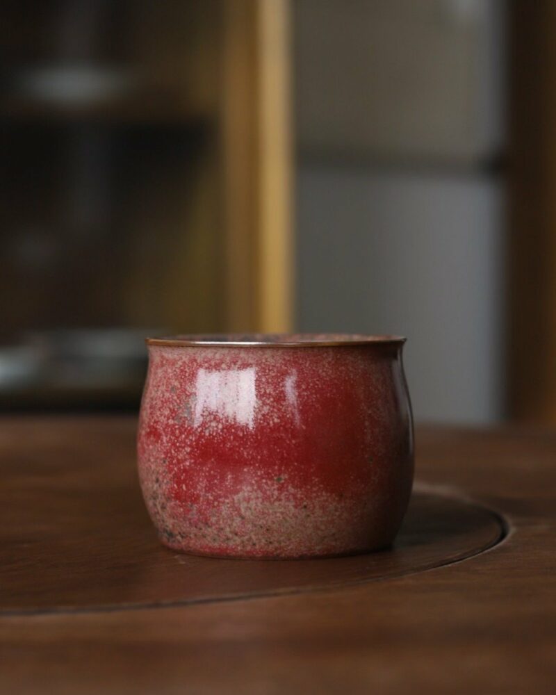 Handmade-Vintage-Style-Rusty-Red-Glaze-Jun-Kiln-Red-Speckle-Green-Patina-150ml-Host-Cup1 Handmade Vintage Style Rusty Red Glaze Jun Kiln Red Speckle Green Patina 150ml Host Cup