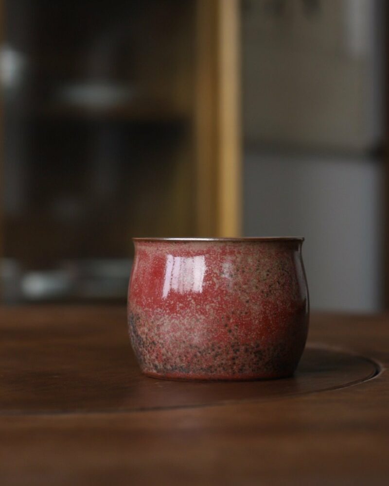Handmade-Vintage-Style-Rusty-Red-Glaze-Jun-Kiln-Red-Speckle-Green-Patina-150ml-Host-Cup2 Handmade Vintage Style Rusty Red Glaze Jun Kiln Red Speckle Green Patina 150ml Host Cup