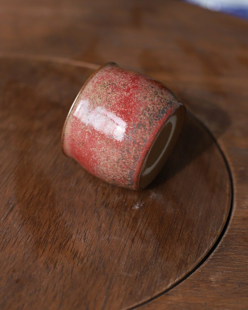 Handmade-Vintage-Style-Rusty-Red-Glaze-Jun-Kiln-Red-Speckle-Green-Patina-150ml-Host-Cup4 Handmade Vintage Style Rusty Red Glaze Jun Kiln Red Speckle Green Patina 150ml Host Cup