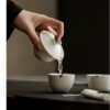 Minimalist Porcelain Plain Lard White Jade Knob 90ml Gaiwan