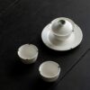 Minimalist Porcelain Plain Lard White Jade Knob 90ml Gaiwan