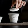 Minimalist Porcelain Snowfall Crinkle Jade Knob 130ml Gaiwan