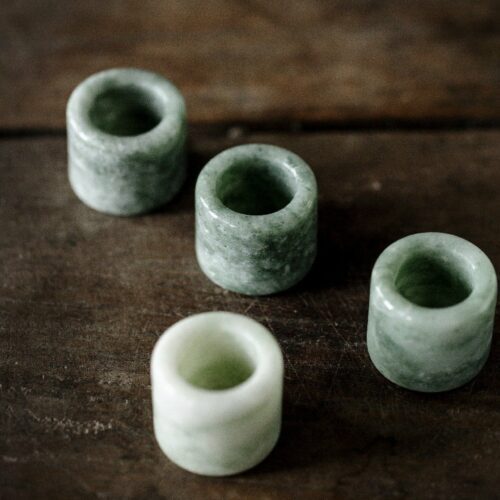 Vintage Style Chinese Style Jade Ring Form Lid Holder