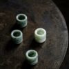 Vintage Style Chinese Style Jade Ring Form Lid Holder