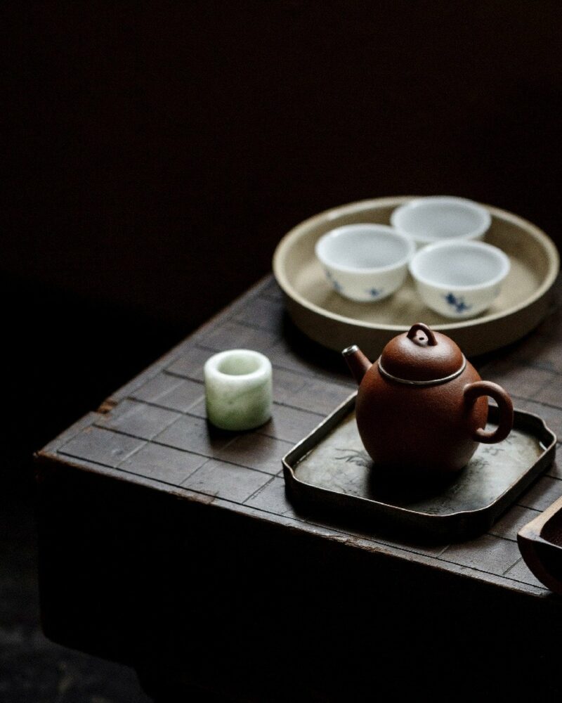 Vintage Style Chinese Style Jade Ring Form Lid Holder