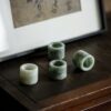 Vintage Style Chinese Style Jade Ring Form Lid Holder