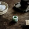 Vintage Style Chinese Style Jade Ring Form Lid Holder