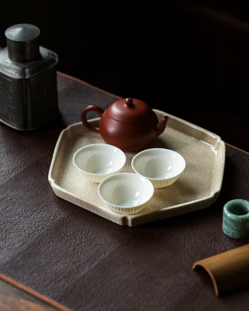Vintage-Style-Traditional-Porcelain-Crackle-Glaze-Zhangzhou-Kiln-Chinese-Tea-Tray2 Vintage Style Traditional Porcelain Crackle Glaze Zhangzhou Kiln Chinese Tea Tray