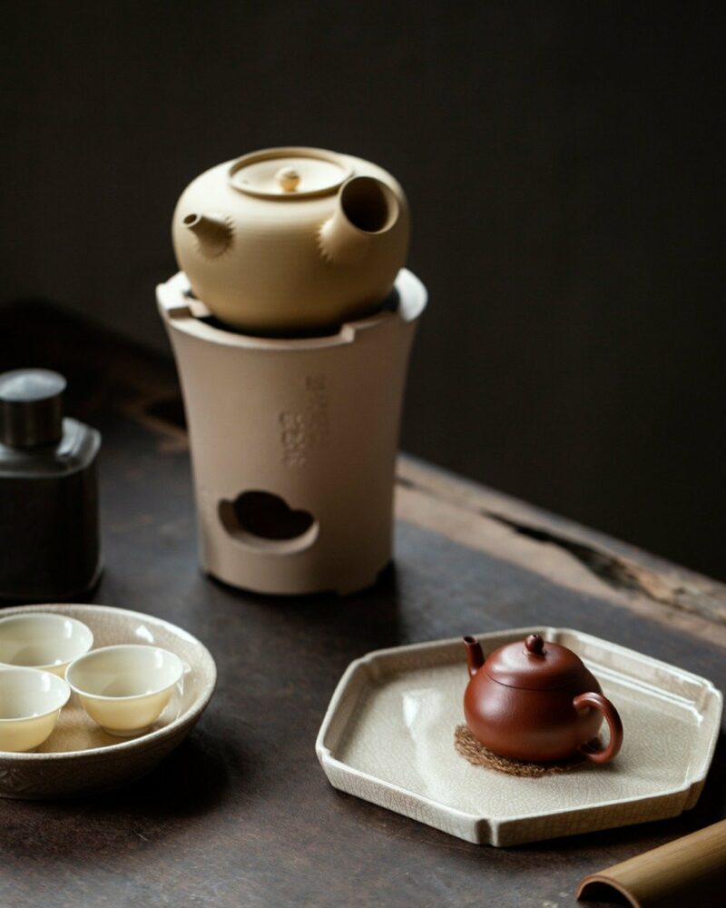 Vintage-Style-Traditional-Porcelain-Crackle-Glaze-Zhangzhou-Kiln-Chinese-Tea-Tray6 Vintage Style Traditional Porcelain Crackle Glaze Zhangzhou Kiln Chinese Tea Tray