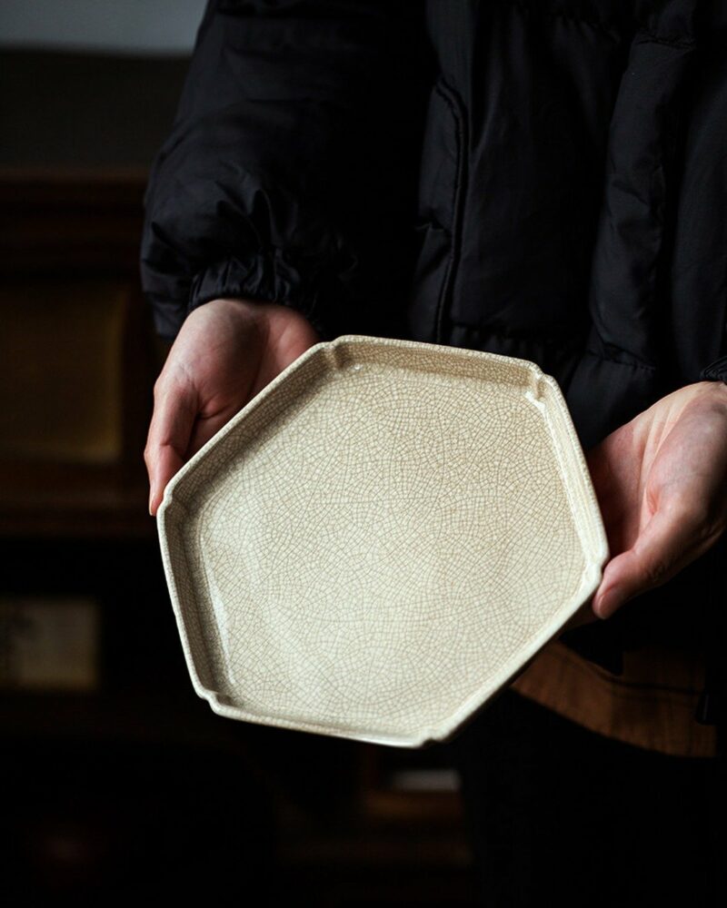 Vintage-Style-Traditional-Porcelain-Crackle-Glaze-Zhangzhou-Kiln-Chinese-Tea-Tray8 Vintage Style Traditional Porcelain Crackle Glaze Zhangzhou Kiln Chinese Tea Tray