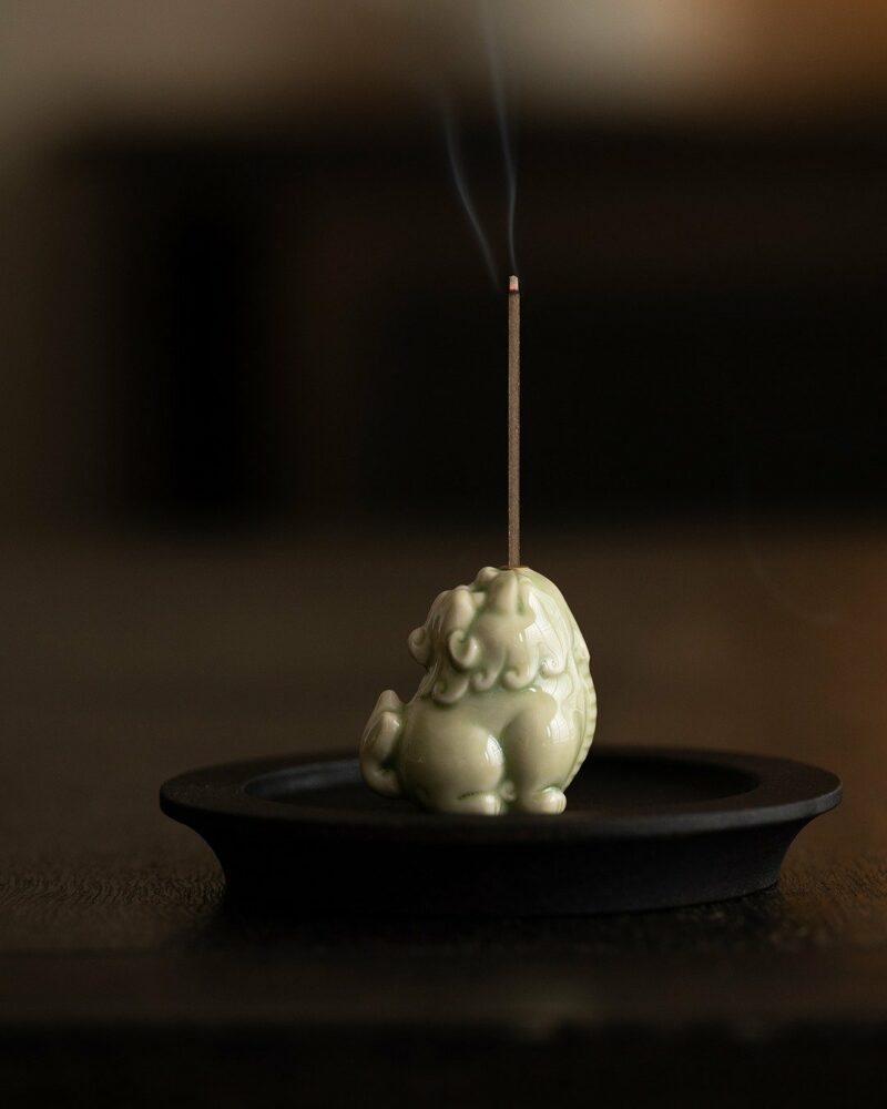 Celadon Wealth Attracting Ceramic Pi Xiu Incense Holder