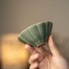 Celadon Yue Ware Gilt Painting Ceramic Chrysanthemum Petal Host Cup