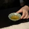 Celadon Yue Ware Gilt Painting Ceramic Chrysanthemum Petal Host Cup