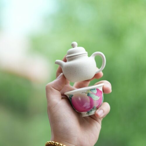 Half Handmade White Duanni Mini Duo Qiu 45ml Yixing Teapot