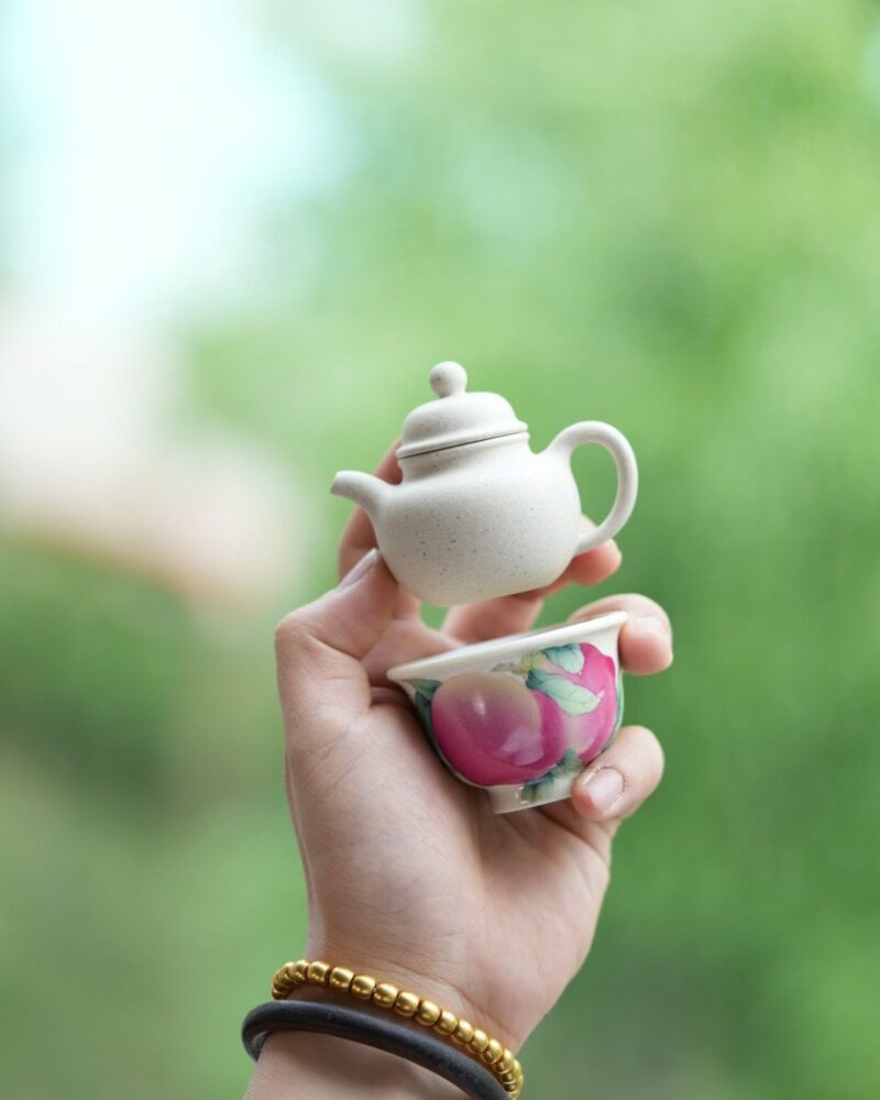Half Handmade White Duanni Mini Duo Qiu 45ml Yixing Teapot