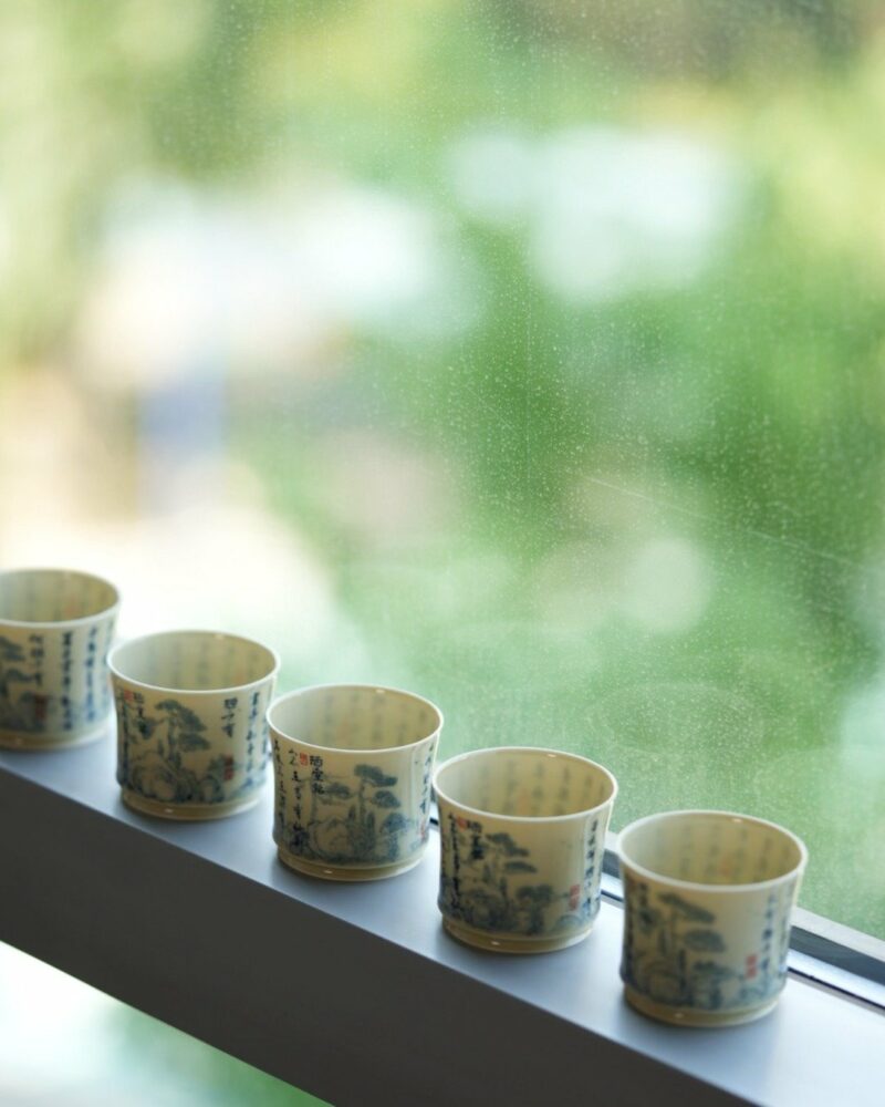 Hand-painted-Qinghua-Calligraphy-Porcelain-Lou-Shi-Ming-Rong-Tian-75ml-Host-Cup7 Hand-painted Qinghua Calligraphy Porcelain Lou Shi Ming Rong Tian 75ml Host Cup