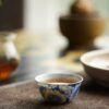 Hand-painted Qinghua Gold Rim Porcelain Sunflower 85ml Gaiwan Set