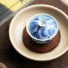 Hand-painted Qinghua Gold Rim Porcelain Sunflower 85ml Gaiwan Set