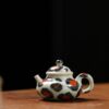 Hand-painted Qinghua Iron-red Porcelain Leopard Mini Rong Tian 65ml Chinese Teapot