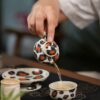 Hand-painted Qinghua Iron-red Porcelain Leopard Mini Rong Tian 65ml Chinese Teapot