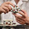 Hand-painted Qinghua Iron-red Porcelain Leopard Mini Rong Tian 65ml Chinese Teapot
