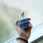 Hand-painted Qinghua Wood-kiln Fired Porcelain Lotus 60ml Gaiwan Set Pre Order Ship In 20 Days