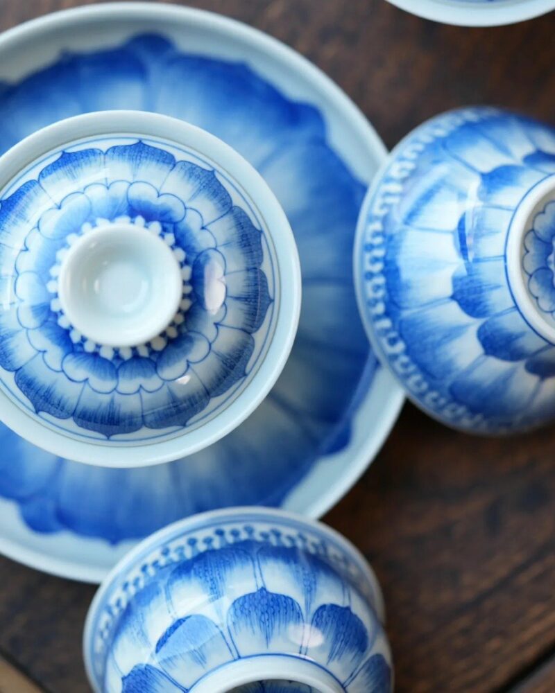Hand-painted-Qinghua-Wood-kiln-Fired-Porcelain-Lotus-60ml-Gaiwan-Set-Pre-Order-Ship-In-20-Days10 Hand-painted Qinghua Wood-kiln Fired Porcelain Lotus 60ml Gaiwan Set Pre Order Ship In 20 Days