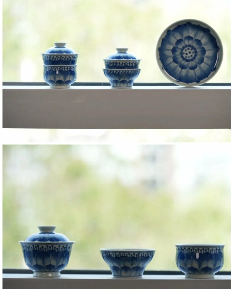 Hand-painted-Qinghua-Wood-kiln-Fired-Porcelain-Lotus-60ml-Gaiwan-Set-Pre-Order-Ship-In-20-Days9 Hand-painted Qinghua Wood-kiln Fired Porcelain Lotus 60ml Gaiwan Set Pre Order Ship In 20 Days