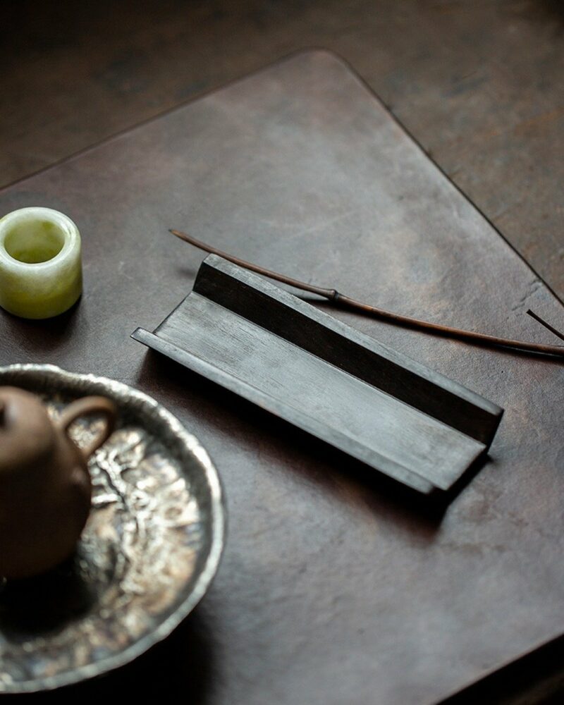Handmade Chinese Style Wood Mountain Sequence Sandalwood ChaZe With Tea Needle