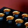 Handmade Clay Black Glaze Gold Brushed 100ml Fair Cup Gong Dao Bei
