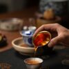 Handmade Clay Black Glaze Gold Brushed 100ml Fair Cup Gong Dao Bei