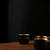 Handmade Clay Black Glaze Gold Brushed 100ml Fair Cup Gong Dao Bei