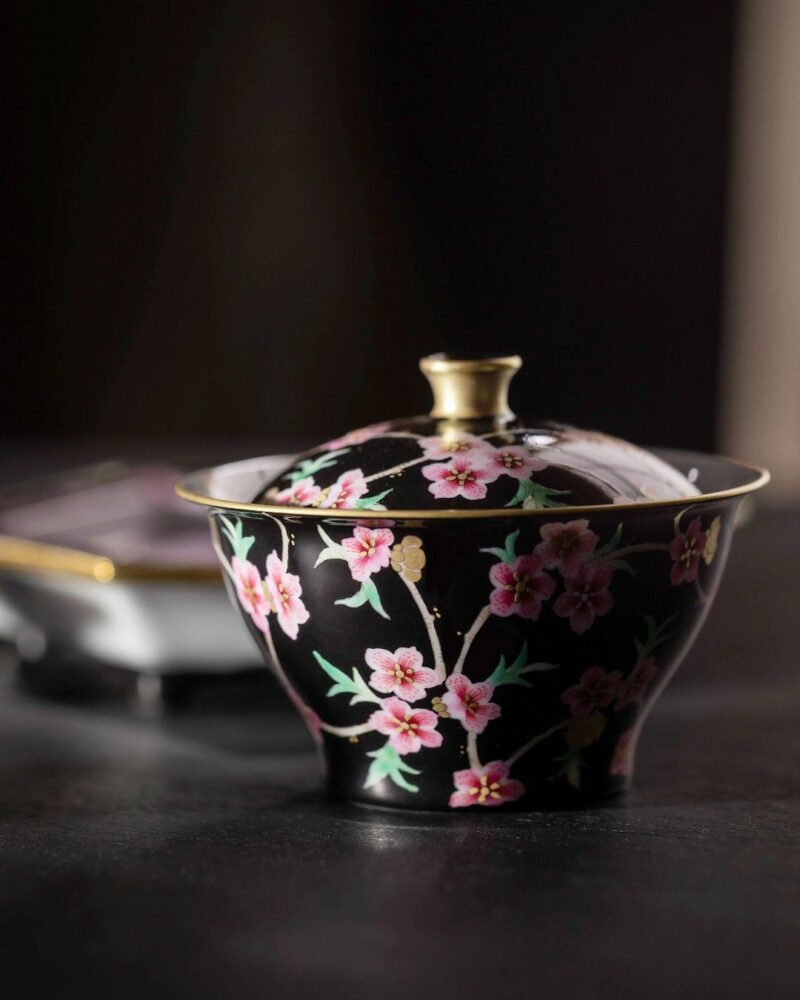Handmade-Hand-painted-Porcelain-Peach-Blossom-Black-and-Gold-Tea-Set-Chinese-Tea-Set1-1 Handmade Hand-painted Porcelain Peach Blossom Black and Gold Tea Set Chinese Tea Set