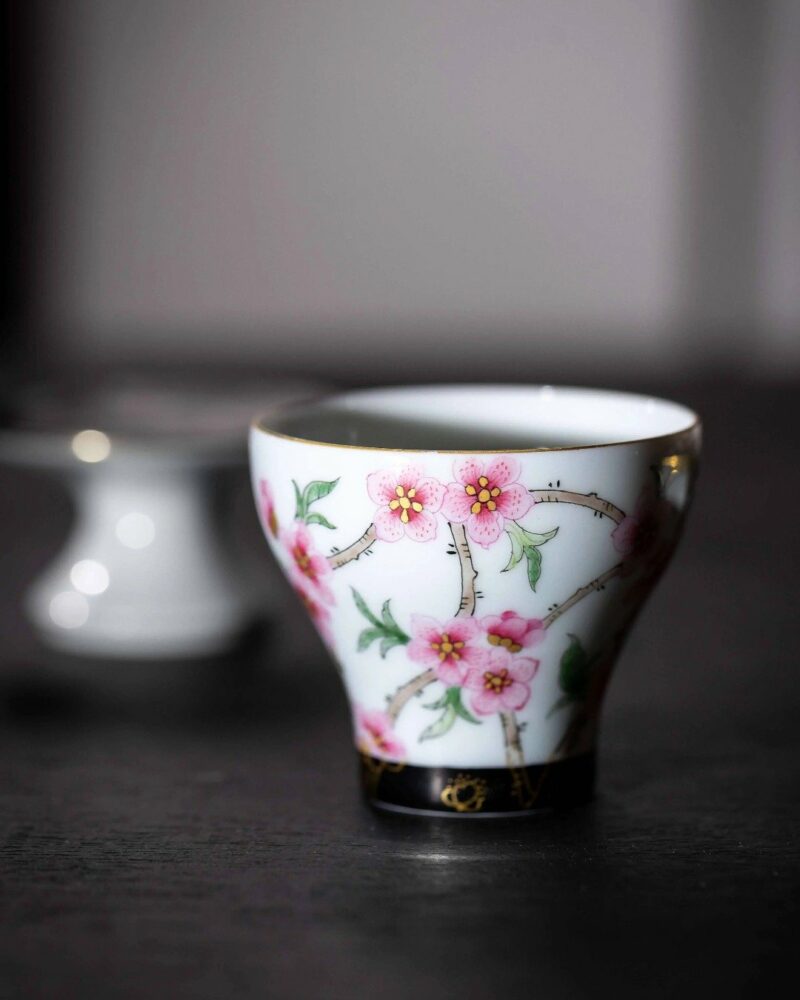 Handmade-Hand-painted-Porcelain-Peach-Blossom-Black-and-Gold-Tea-Set-Chinese-Tea-Set4 Handmade Hand-painted Porcelain Peach Blossom Black and Gold Tea Set Chinese Tea Set