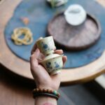 Handmade Hand-painted Vintage Style Porcelain Blue and White Childhood 65ml Gaiwan Set