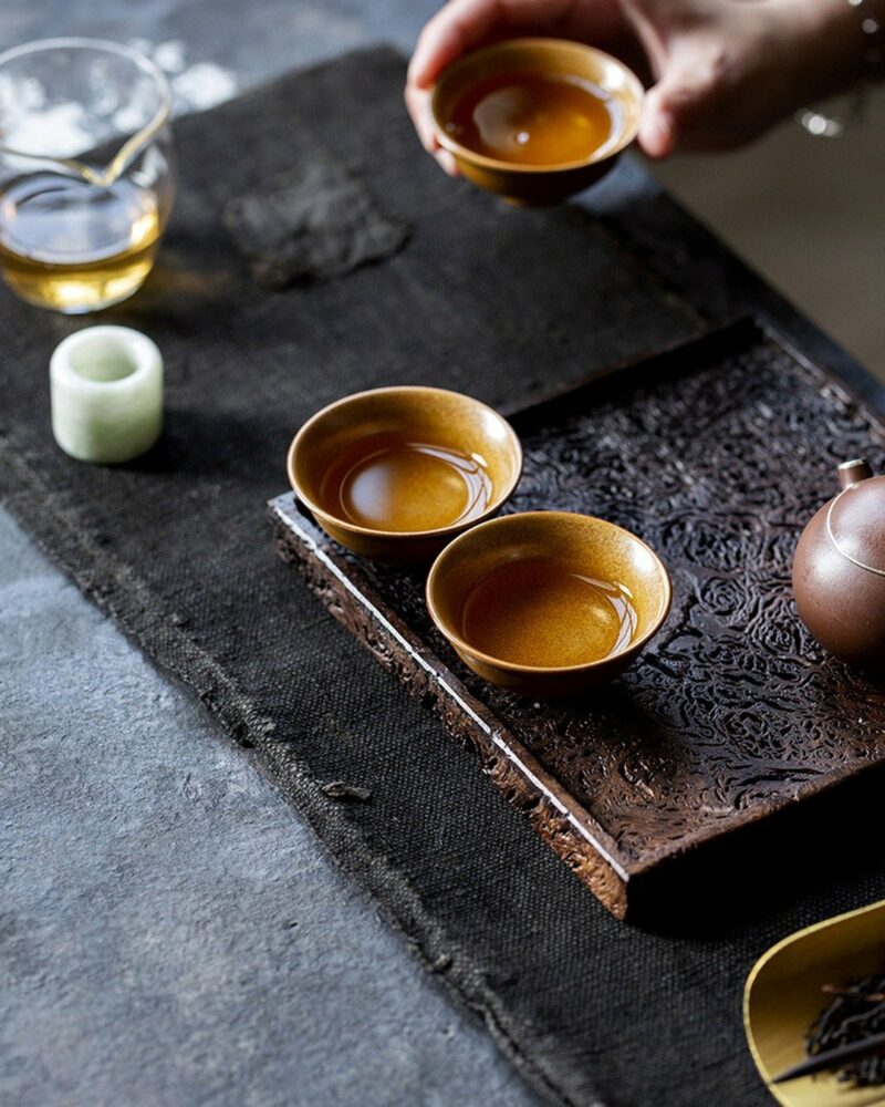 Handmade Kiln Transmutation Aesthetic Porcelain Longquan Tea Dust Glaze Master's Cup 50ml Host Cup