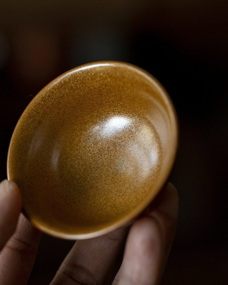 Handmade Kiln Transmutation Aesthetic Porcelain Longquan Tea Dust Glaze Master's Cup 50ml Host Cup