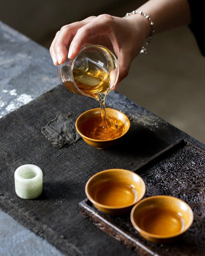 Handmade Kiln Transmutation Aesthetic Porcelain Longquan Tea Dust Glaze Master's Cup 50ml Host Cup